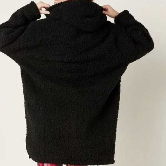 VS PINK OVERSIZED SHERPA LOUNGE HOODIE - Picture 6 of 6
